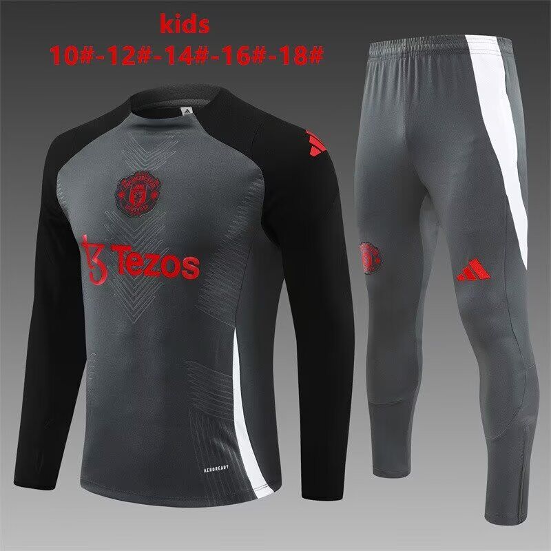 Kids Manchester Utd 24/25 Tracksuit - Dark Grey